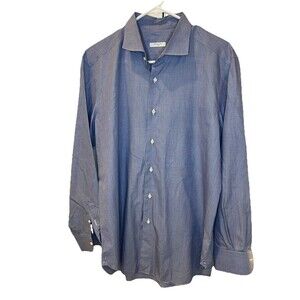 Men's Boglioli Made in Italy Luxury Casual Blue Dress Shirt - Size XL